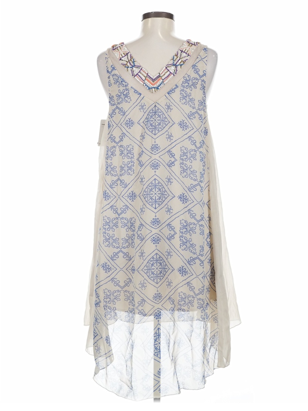 Free People Ancient Mystery Boho Beaded Midi Shift Dress• Small - Picture 8 of 11